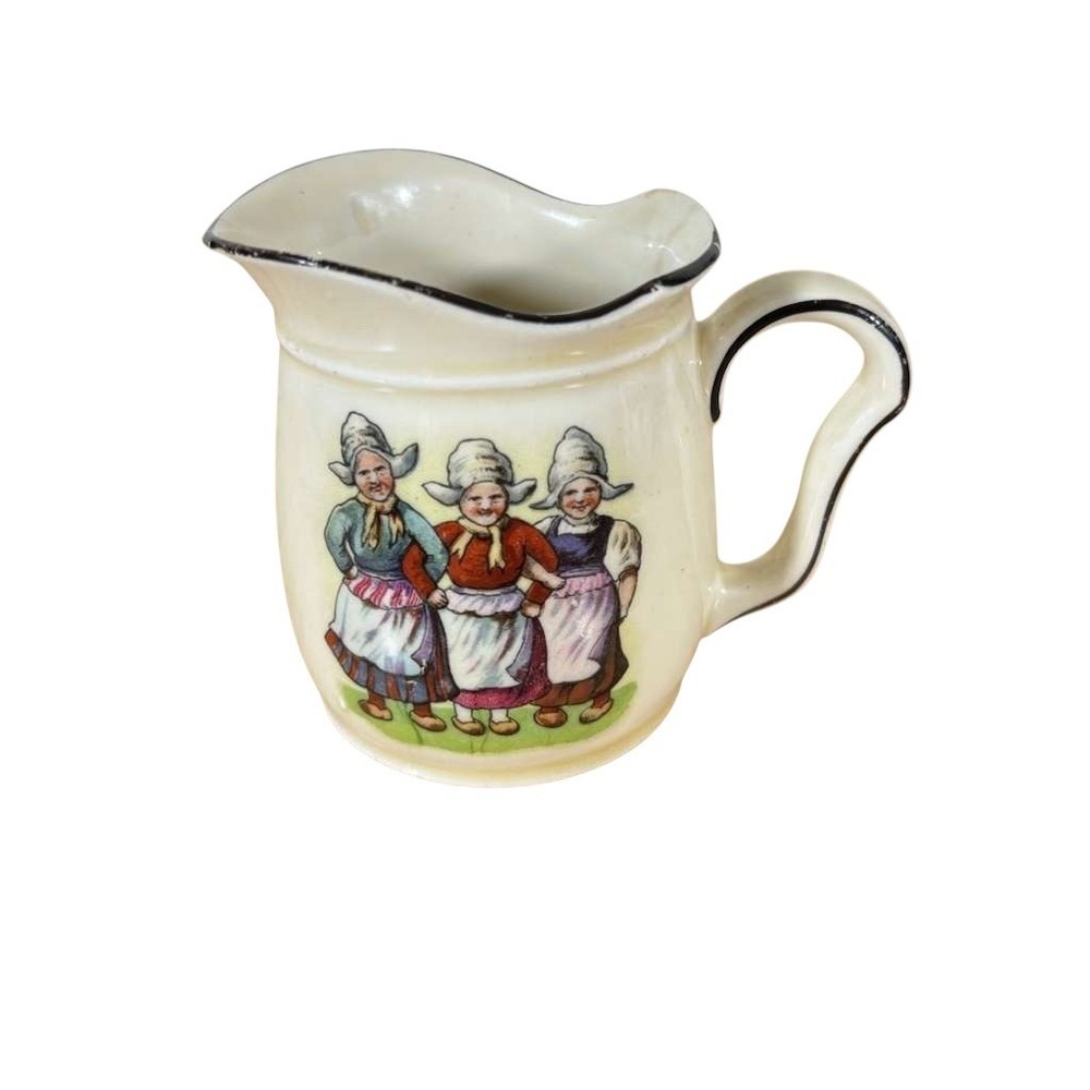 Floretta Ware Austria Small Porcelain‎ VTG Milk Pitcher With Dutch Design